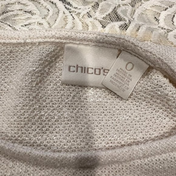 Chico's Asymmetrical Ivory Long Sleeve Blouse Size Small - Picture 9 of 9